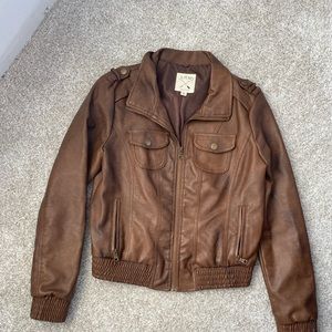 Women’s brown leather jacket